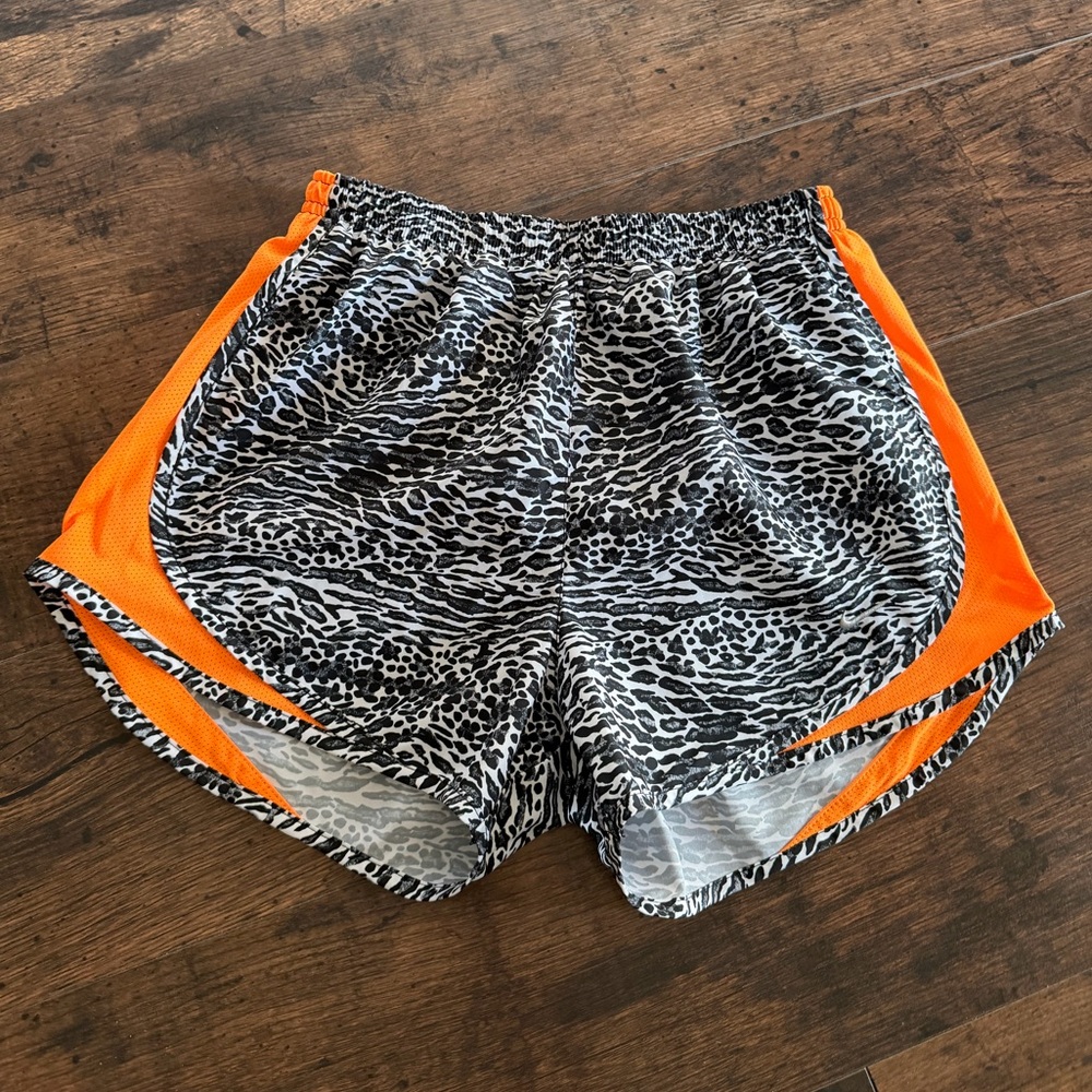 Nike Dri-Fit Tempo Running Shorts – Animal Print & Orange (Size S)